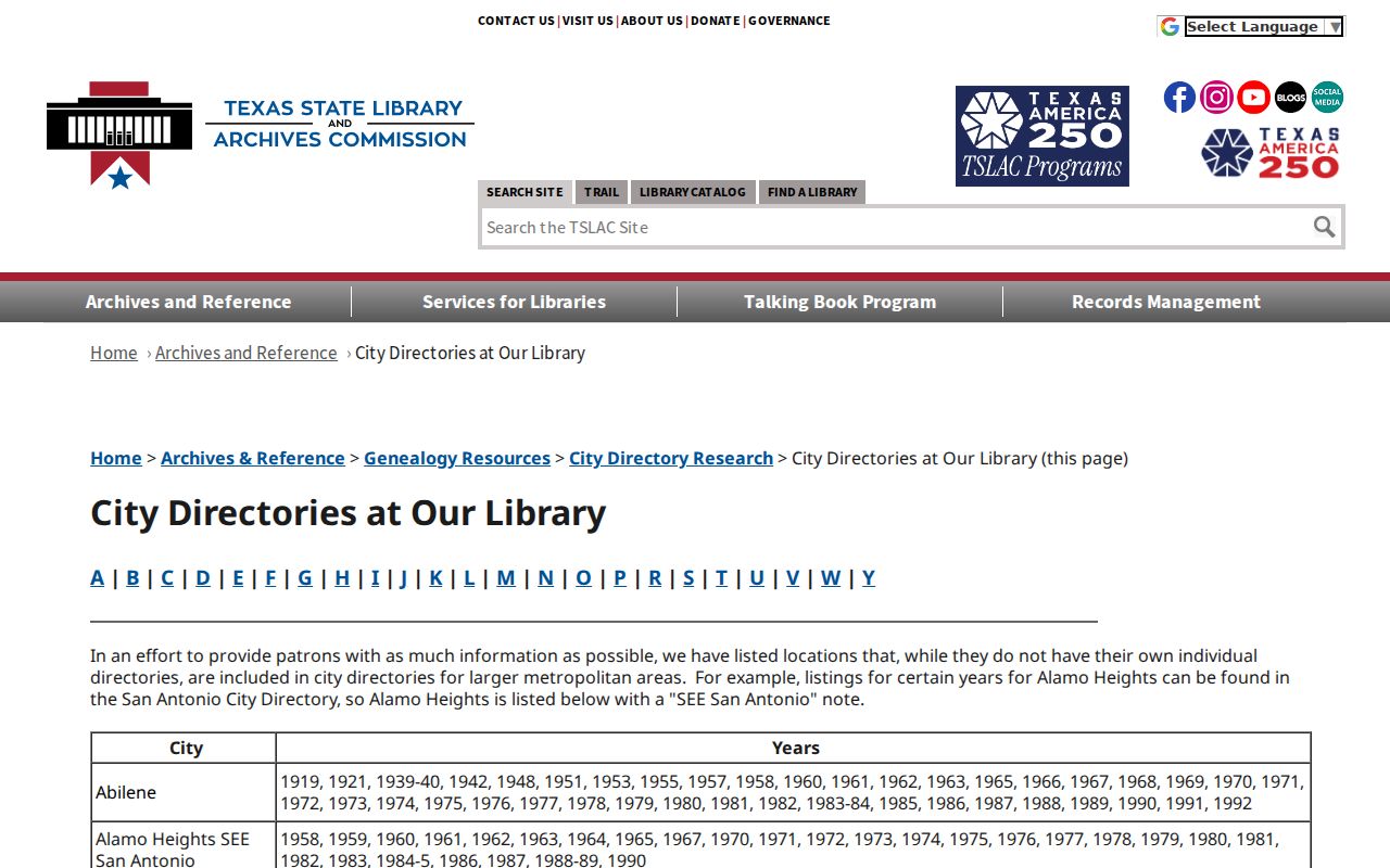 Lancaster city directory TSLAC Dallas directory-run list