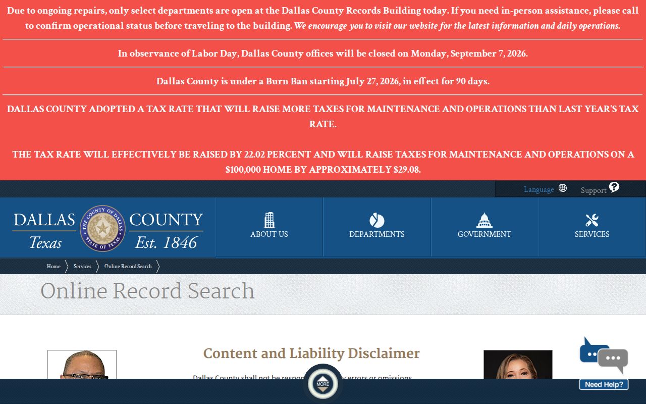 Lancaster residents directory Dallas County court-search routes