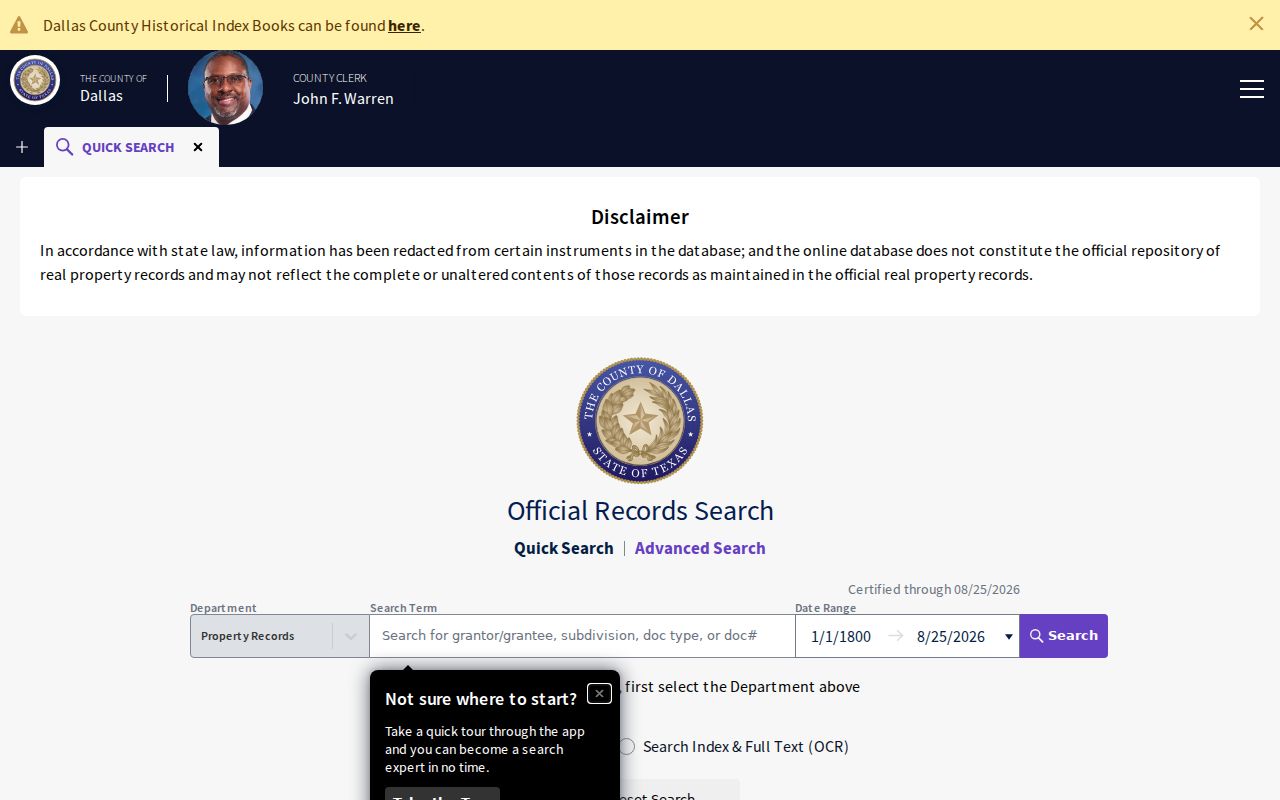 Lancaster residents directory Dallas County official deed index