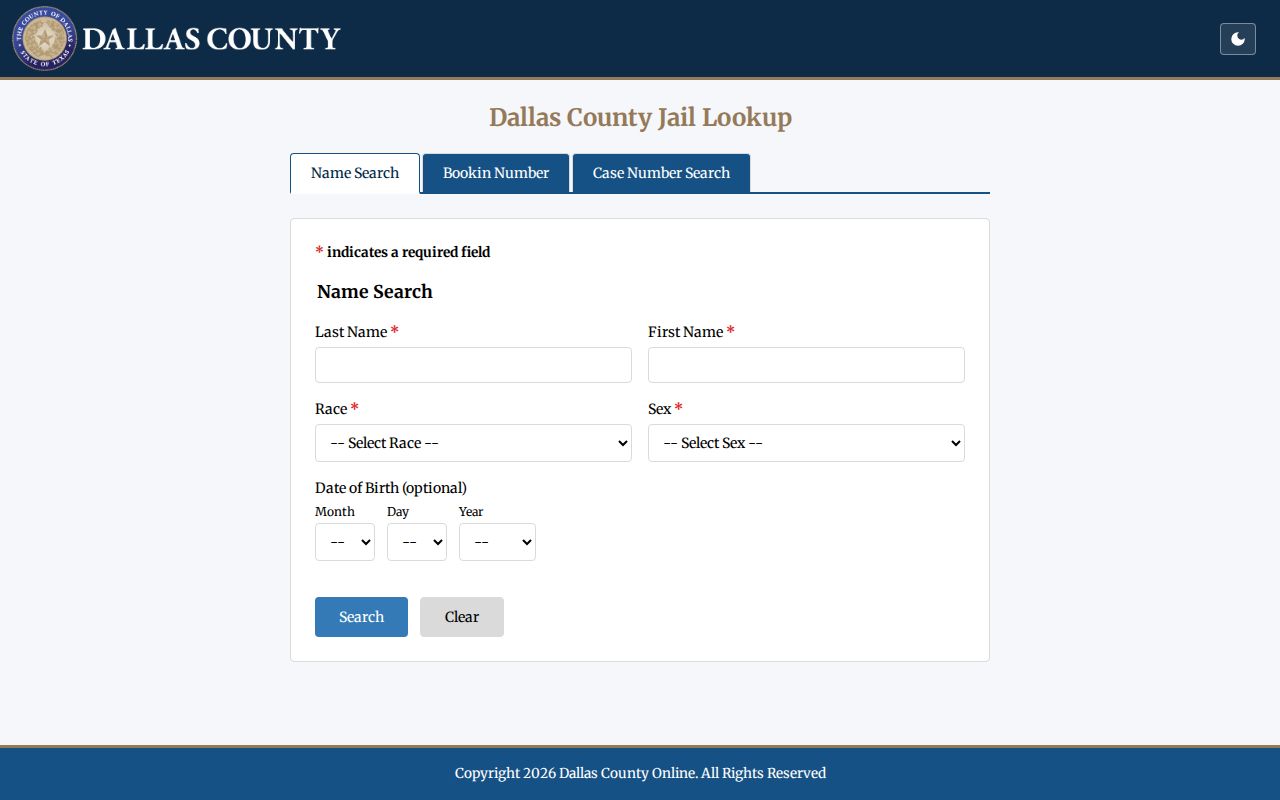 Lancaster residents directory Dallas County jail lookup fields