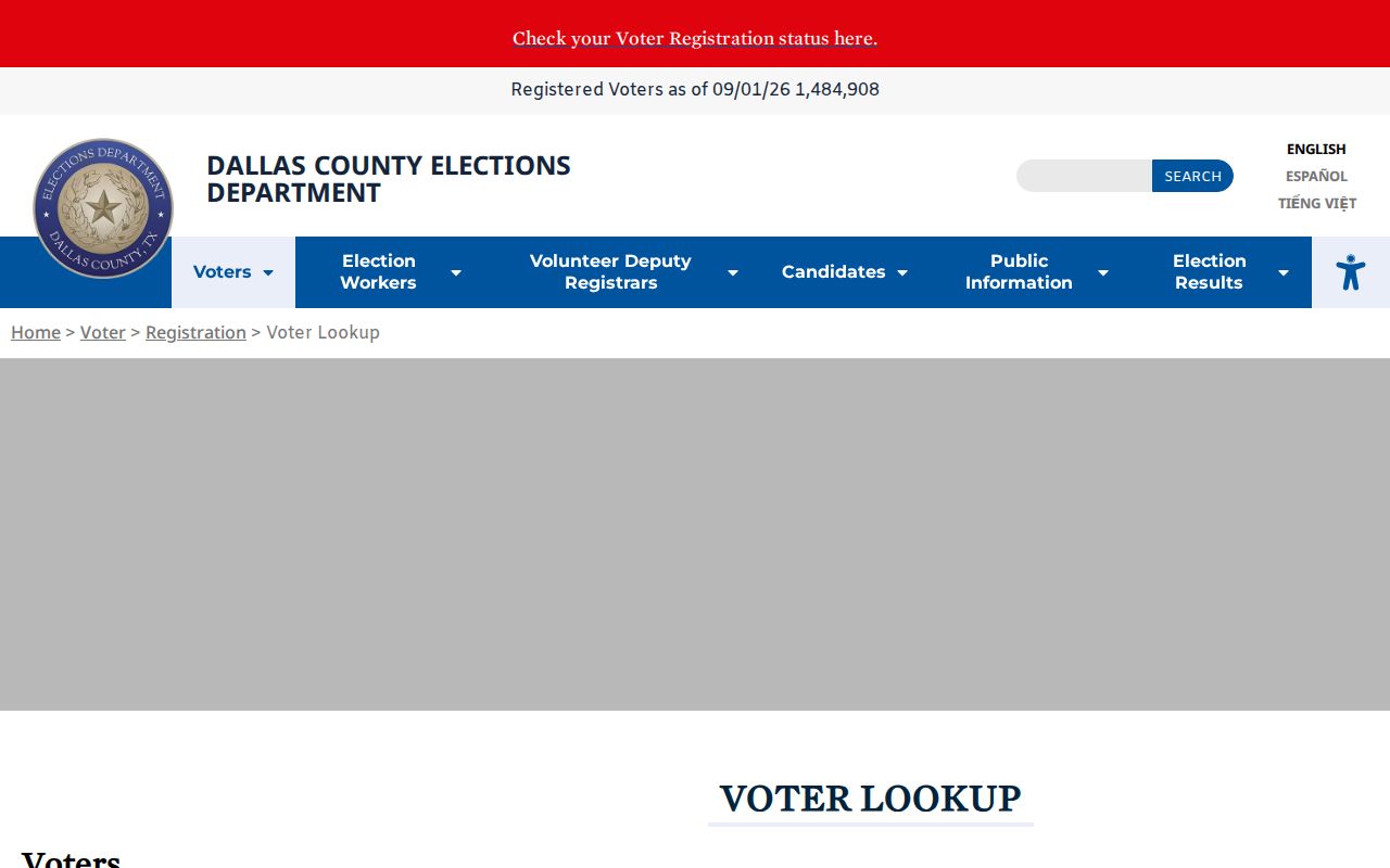 Lancaster resident lookup reference for the Dallas County voter registration lookup